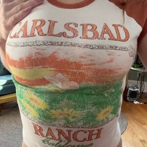 Urban Outfitters White Tee with Rust Accents